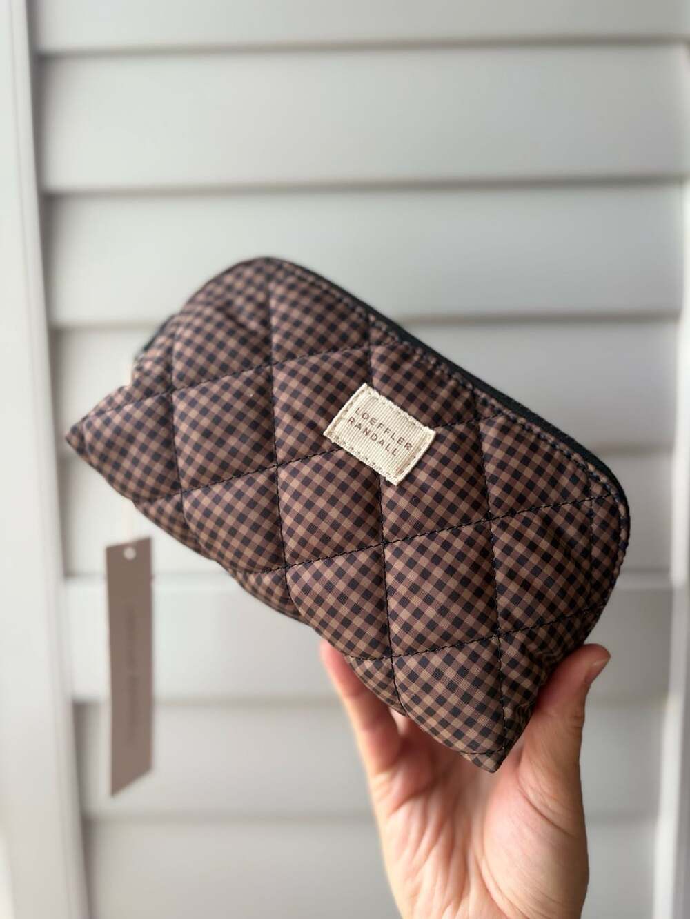 Loeffler Randall Georgette Gingham Check Cosmetic Pouch Studio McGee Cottage